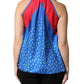 Multicolor Polka Dot Tie Halter Blouse  Top