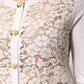 Cream Lace Knit Rose Button Cardigan Sweater