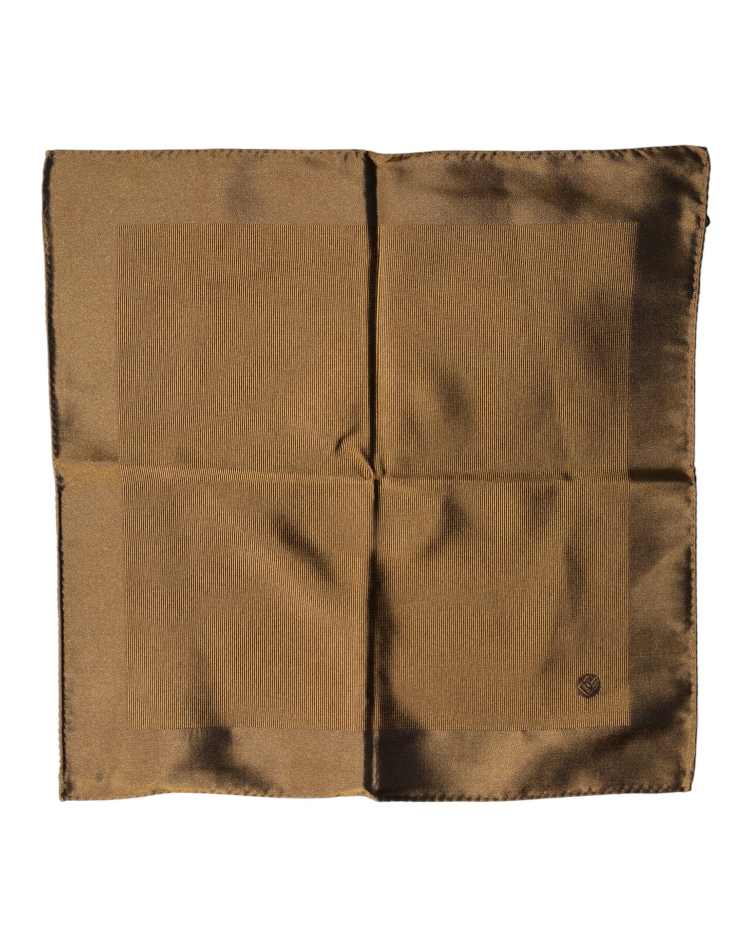 Brown Logo Silk Men Square Handkerchief Scarf