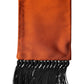 Orange Silk Fringes Neck Wrap Foulard Scarf