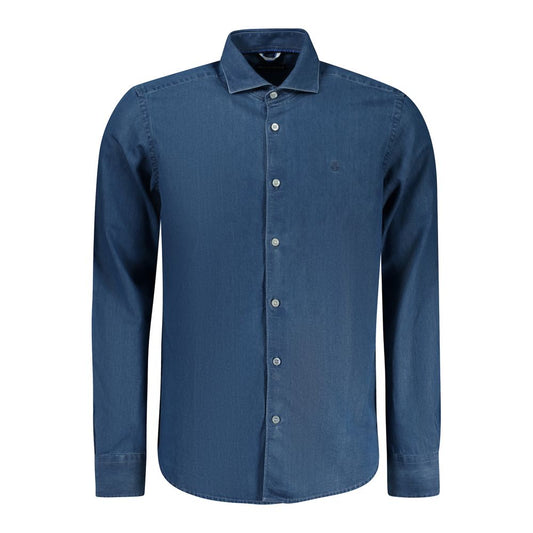 Blue Cotton Men Shirt