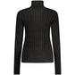 Black Viscose Women's Turtleneck Sweater