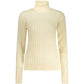 White Viscose Women's Turtleneck Sweater