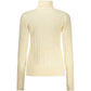 White Viscose Women's Turtleneck Sweater