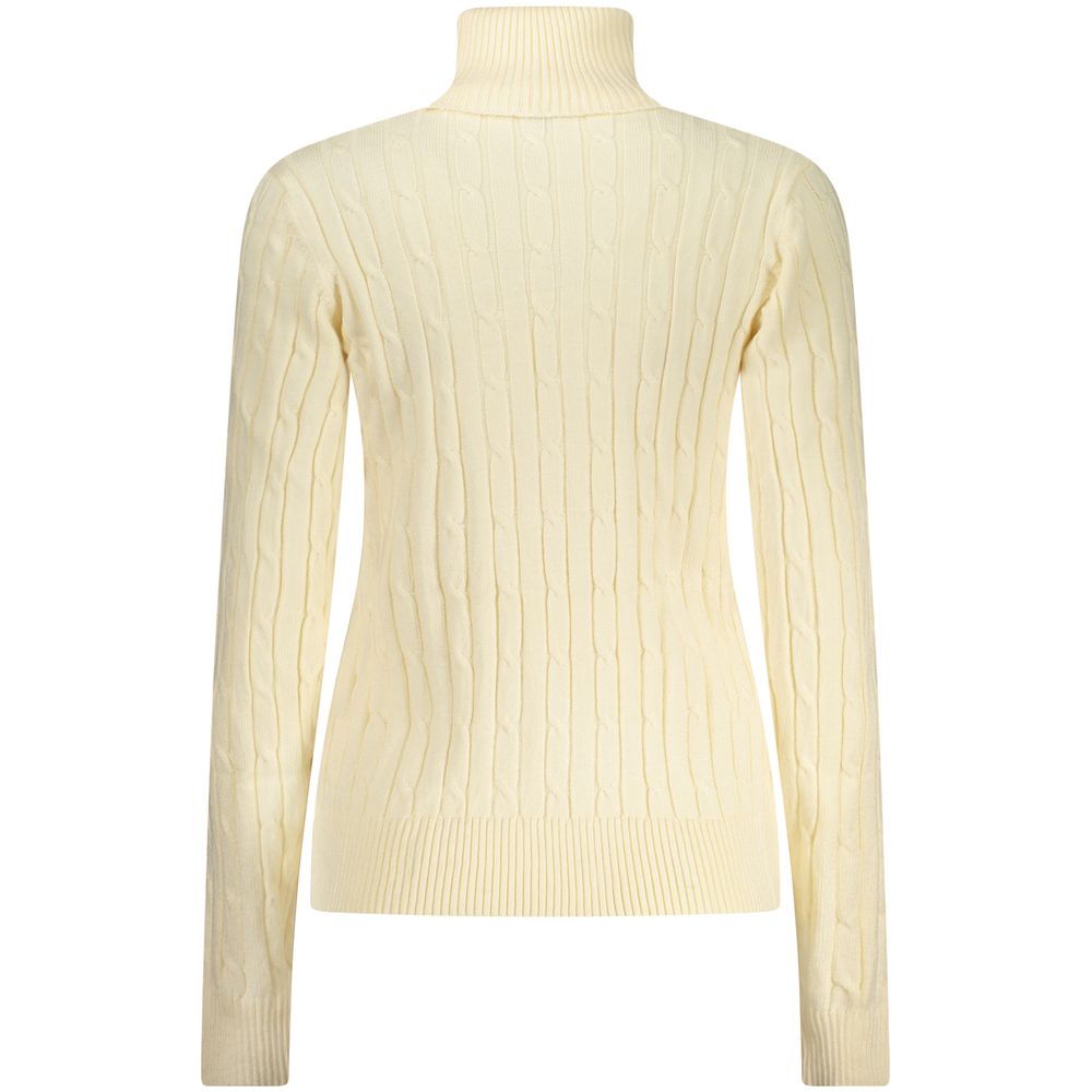 White Viscose Women's Turtleneck Sweater