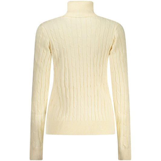 White Viscose Women's Turtleneck Sweater