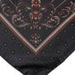 Black Patterned Square Foulard Scarf