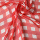 Red Checkered Stole Neck Wrap Shawl Scarf