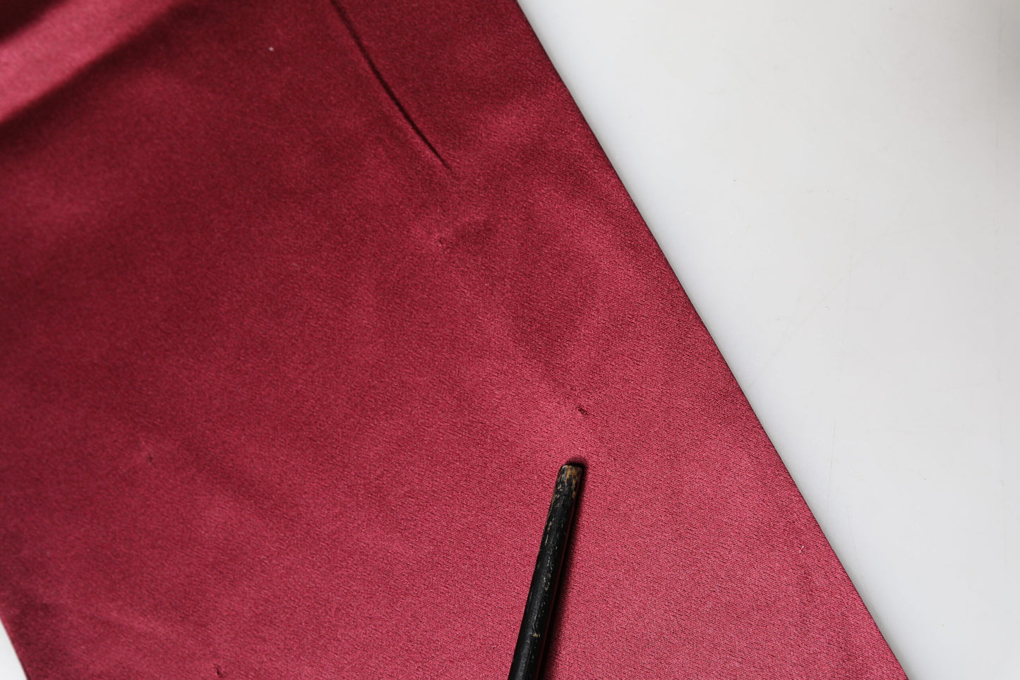 Red Satin Silk Fringes Neck Foulard Scarf