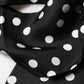 Scarf Black Polka Dot Silk Neck Wrap Foulard