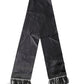 Black Satin Silk Fringes Neck Foulard Scarf