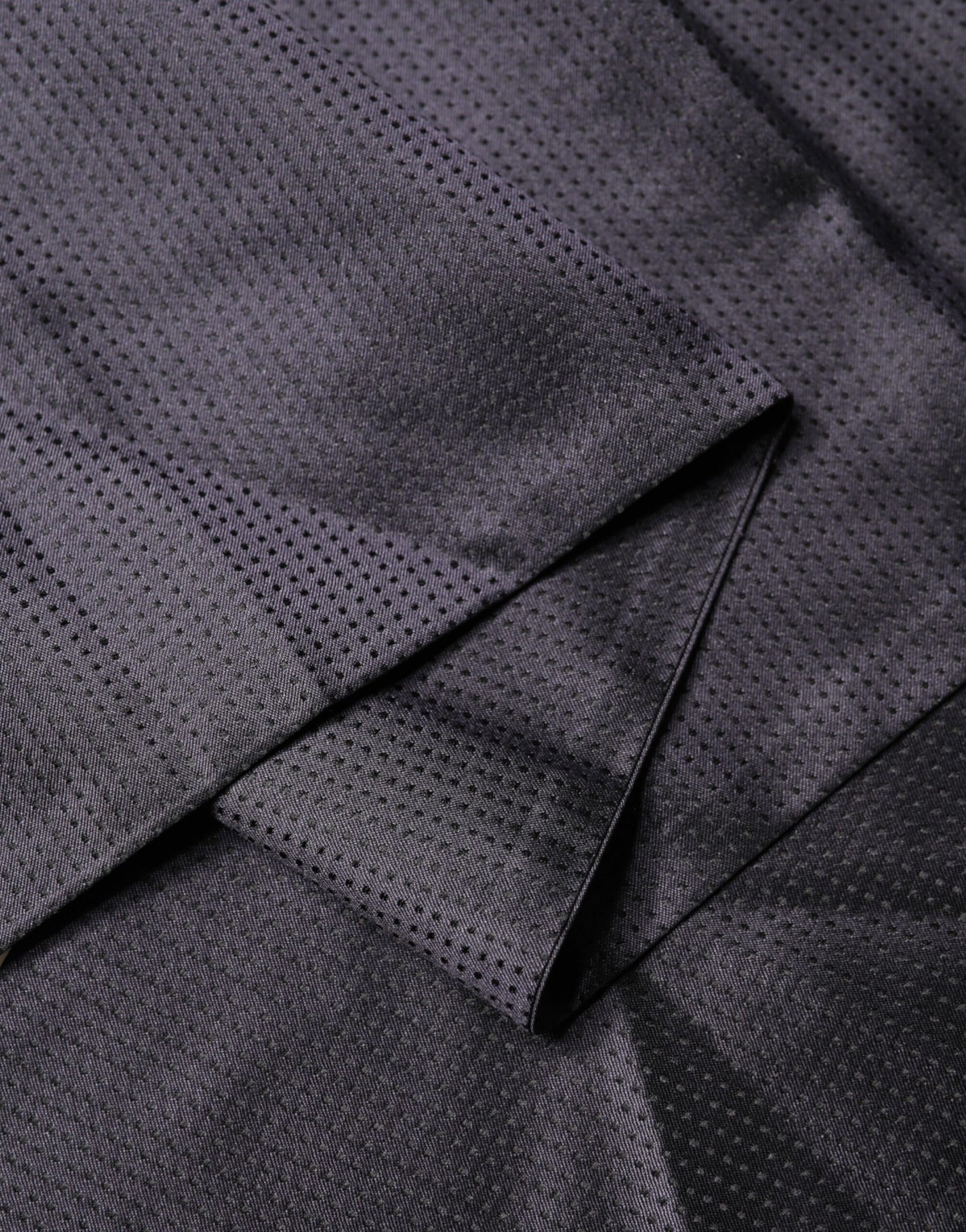 Black Satin Silk Fringes Neck Foulard Scarf