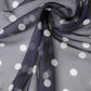 Blue Polka Dot Silk Neck Wrap Shawl 205cm x 132cm Scarf