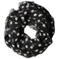 Black Polka Dot Silk Neck Wrap Shawl 205cm x 137cm Scarf