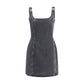 Gray Cotton Casual Dress