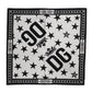 White DG Crown Print Square Foulard 52cm x 50.5cm Scarf