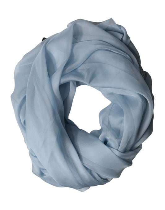 Light Blue Silk Stole Neck Wrap Shawl 200cm x 130cm Scarf