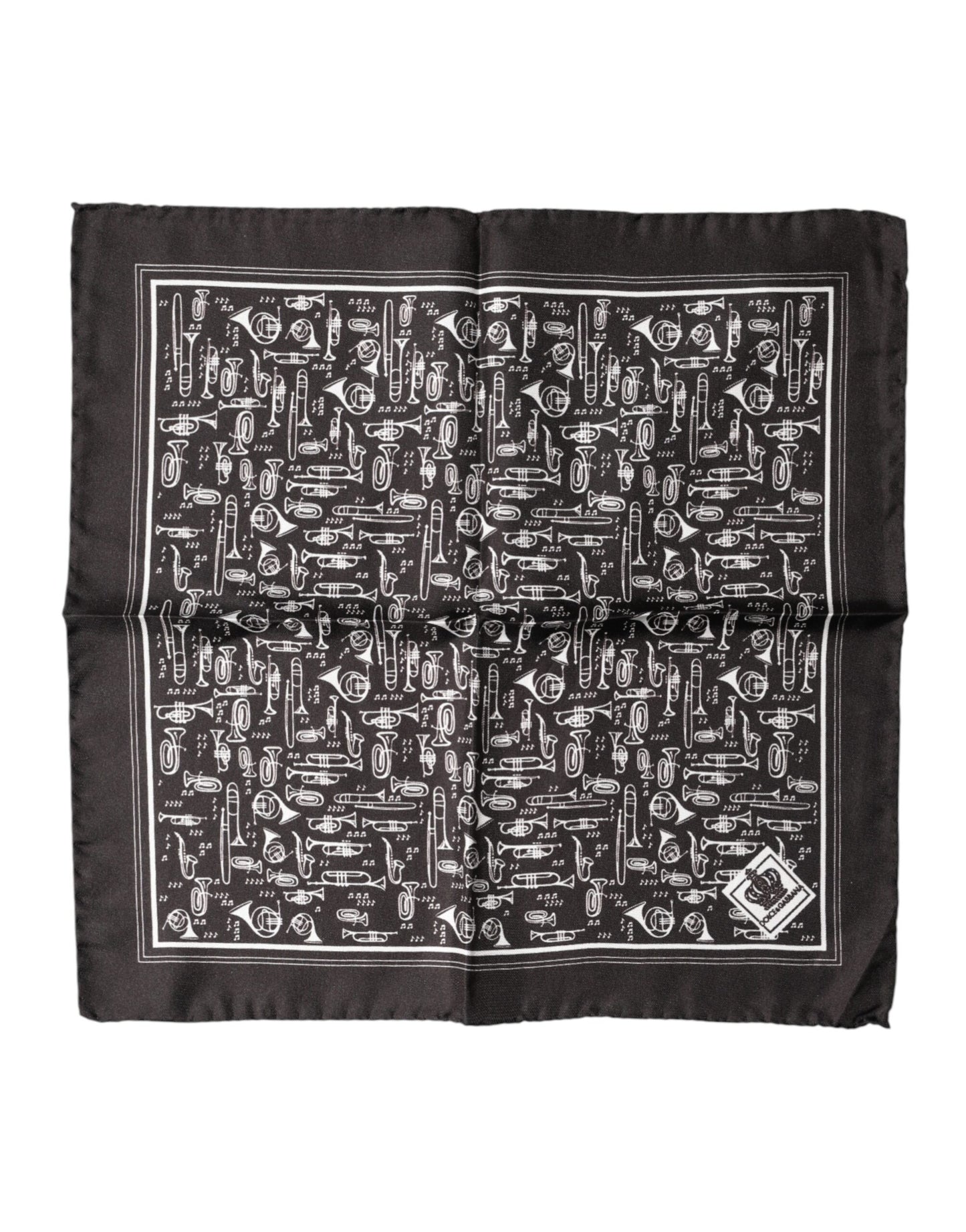 Brown Jazz Club Square Handkerchief Men 32cm x 31cm Scarf