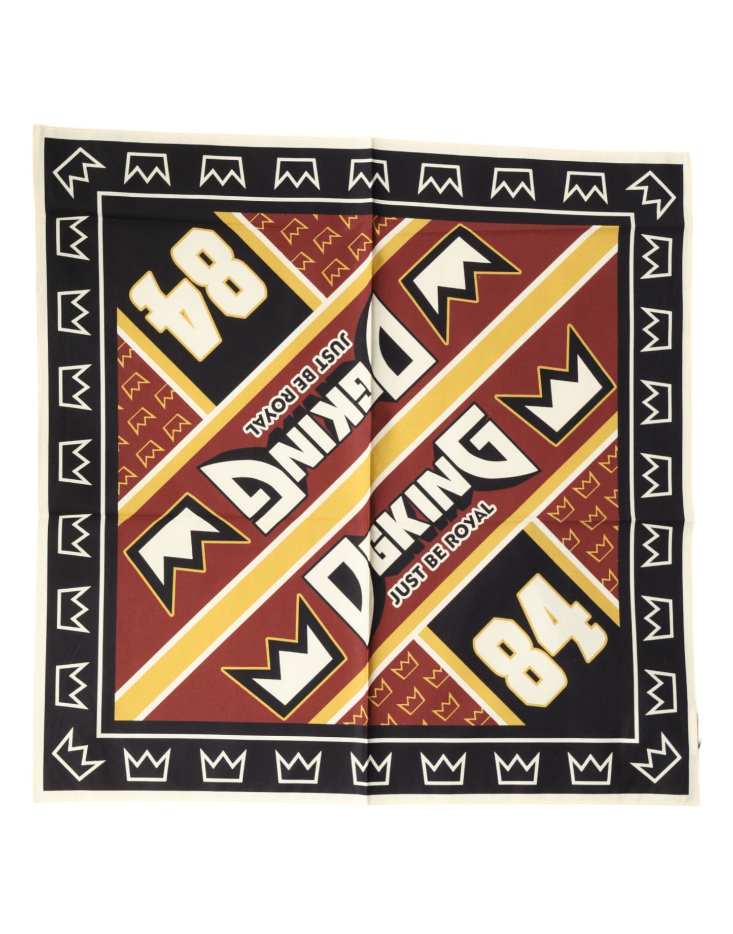 Multicolor DG King Square Foulard Men 50.5cm x 50cm Scarf