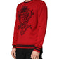 Red Lion Crown Logo Wool Crewneck Sweater