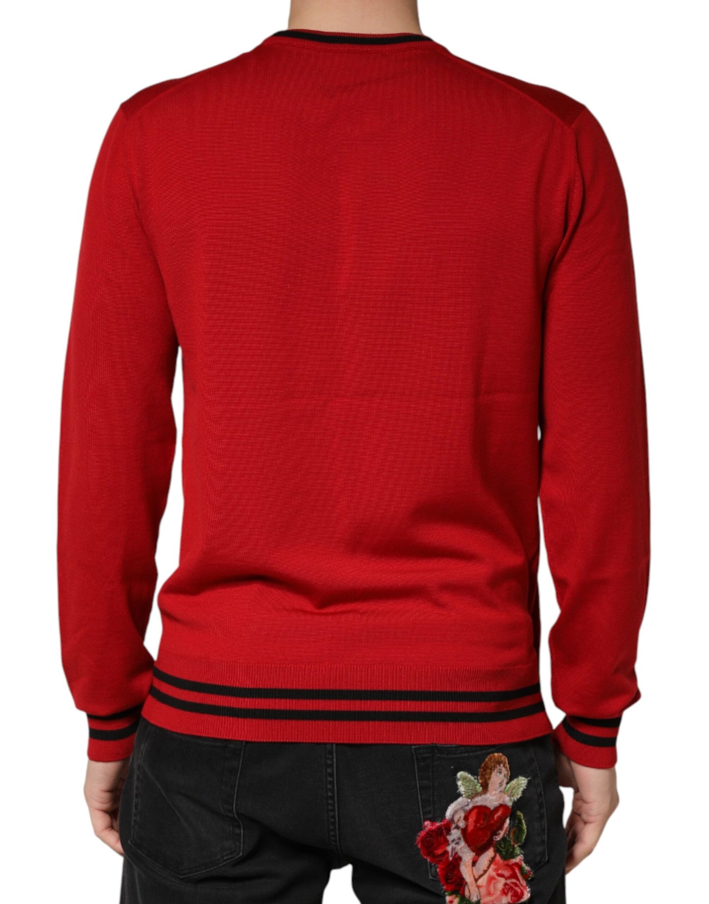 Red Lion Crown Logo Wool Crewneck Sweater