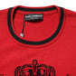Red Lion Crown Logo Wool Crewneck Sweater