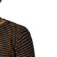 Brown Black Stripes Wool Crew Neck Pullover Sweater