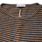 Brown Black Stripes Wool Crew Neck Pullover Sweater