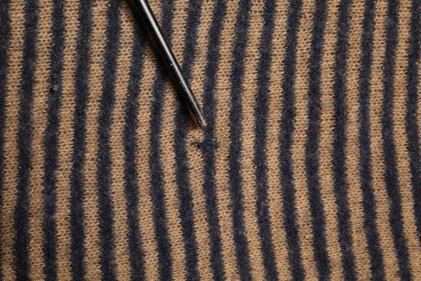 Brown Black Stripes Wool Crew Neck Pullover Sweater