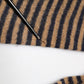 Brown Black Stripes Wool Crew Neck Pullover Sweater