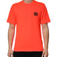 Neon Orange Polyester Crew Neck Men T-shirt