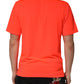 Neon Orange Polyester Crew Neck Men T-shirt
