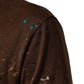 Brown Splash Color Cotton Crew Neck T-shirt