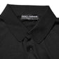 Black Silk Collared Short Sleeve Polo  T-shirt