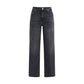Black Cotton Straight-Leg Jeans
