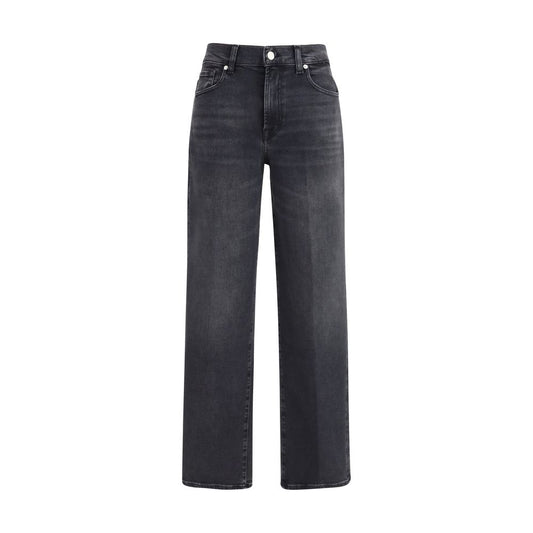Black Cotton Straight-Leg Jeans