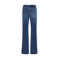 Blue Cotton Bootcut Jeans