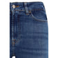 Blue Cotton Bootcut Jeans