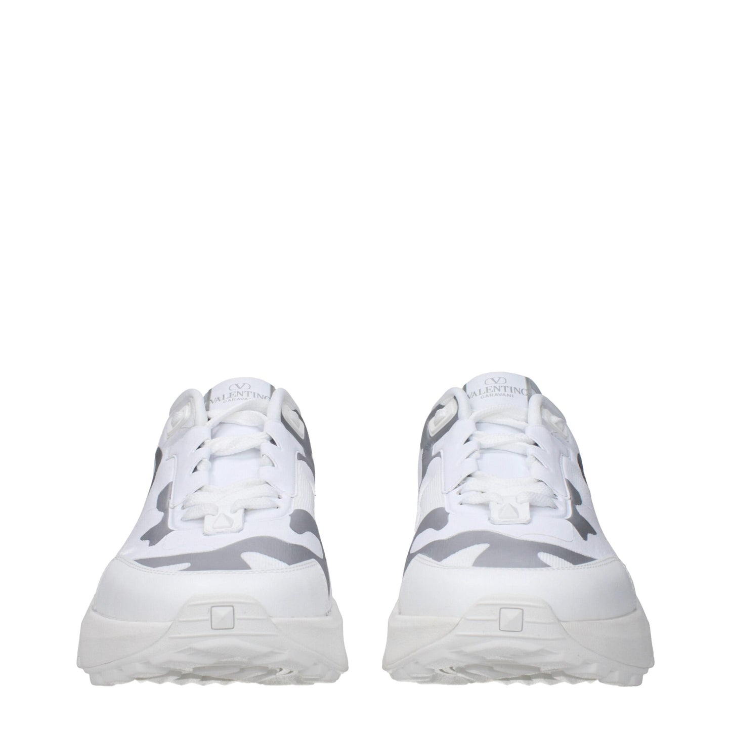 White Fabric Athletic Sneakers