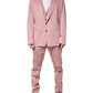 Pink Cotton Single Breasted 3 Piece Suit