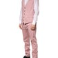 Pink Cotton Single Breasted 3 Piece Suit