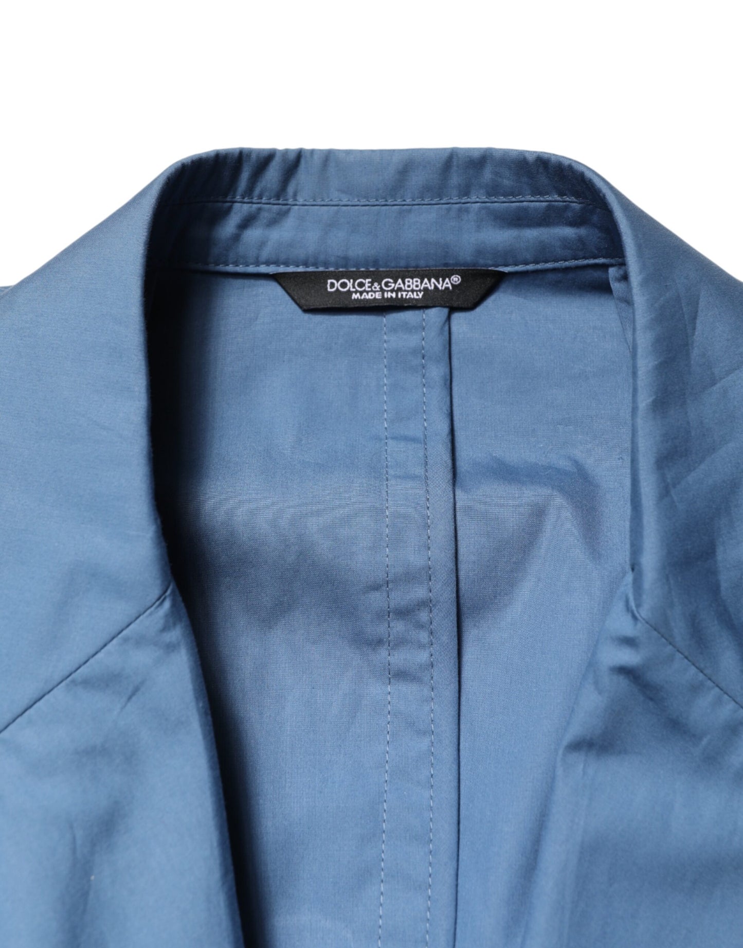 Blue Cotton Double Breasted 2 Piece  Suit