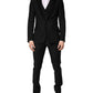 Black Wool Single Breasted 3 Piece Men Suit