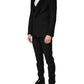 Black Wool Single Breasted 3 Piece Men Suit