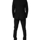 Black Wool Single Breasted 3 Piece Men Suit