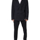 Blue Wool Double Breasted 2 Piece Men Suit