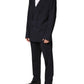 Blue Wool Double Breasted 2 Piece Men Suit