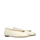 Beige Leather Ballet Flats