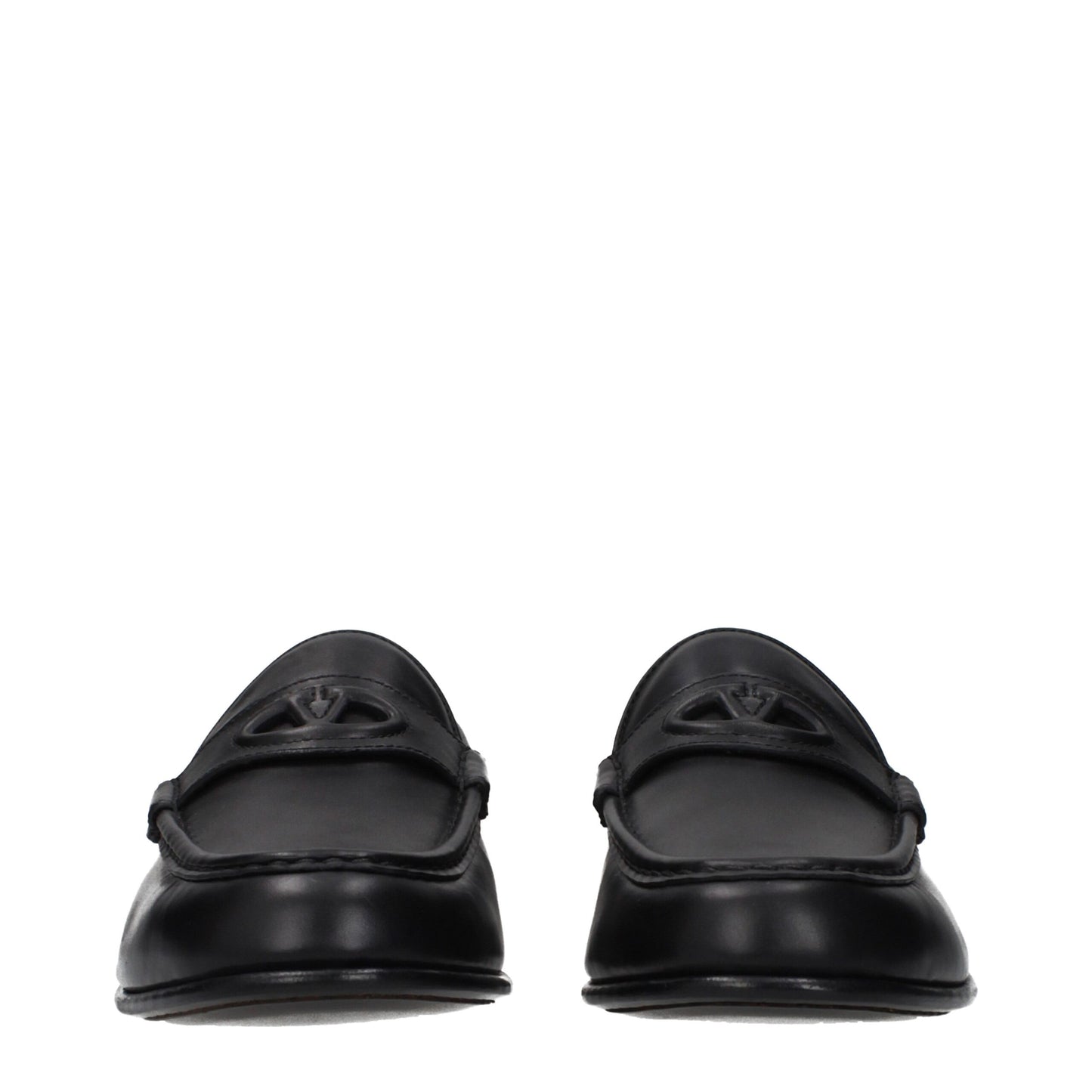 Black Leather Slip-On Loafers