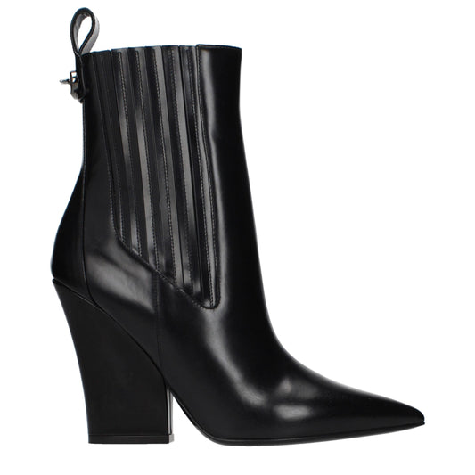 Black Leather Ankle Boots